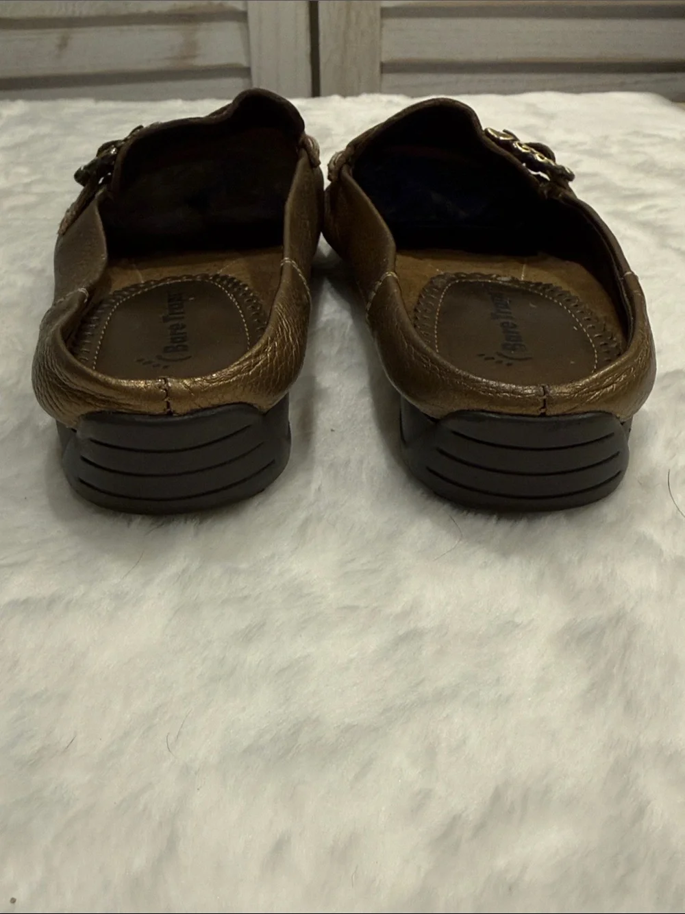 BareTraps Pixie Bronze Metallic Buckle Loafers